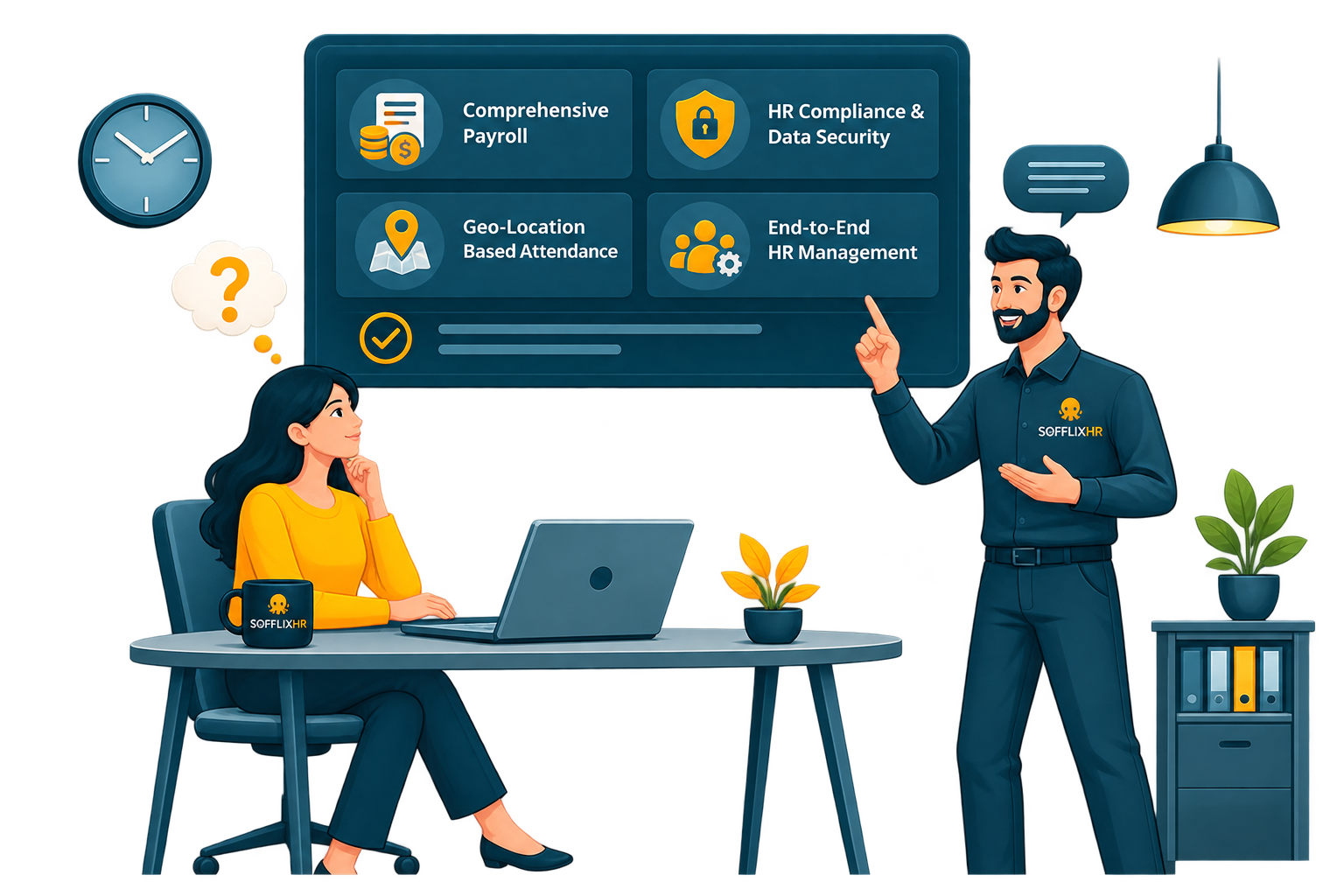 Why SOFFLIX HR — platform overview illustration